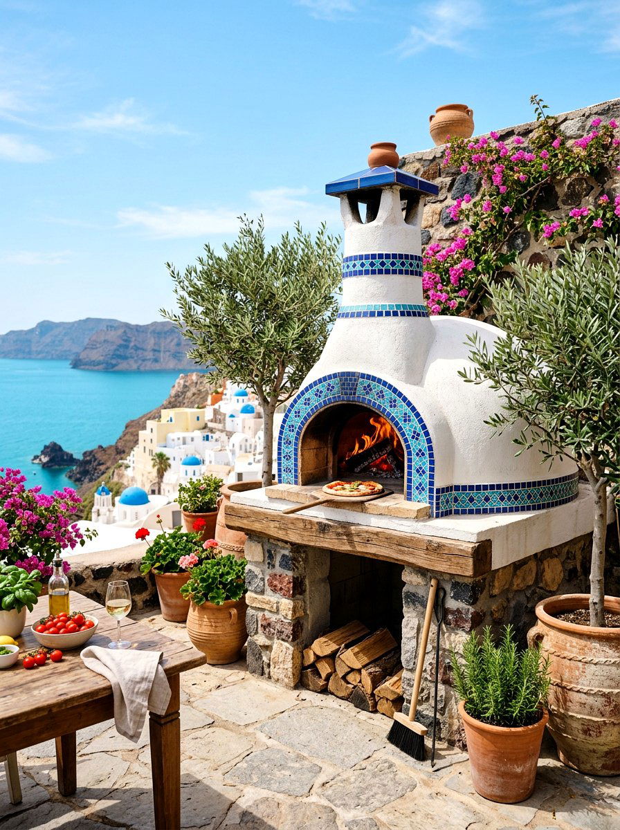 Mediterranean Style Pizza Oven - 30 pizza oven patio design ideas