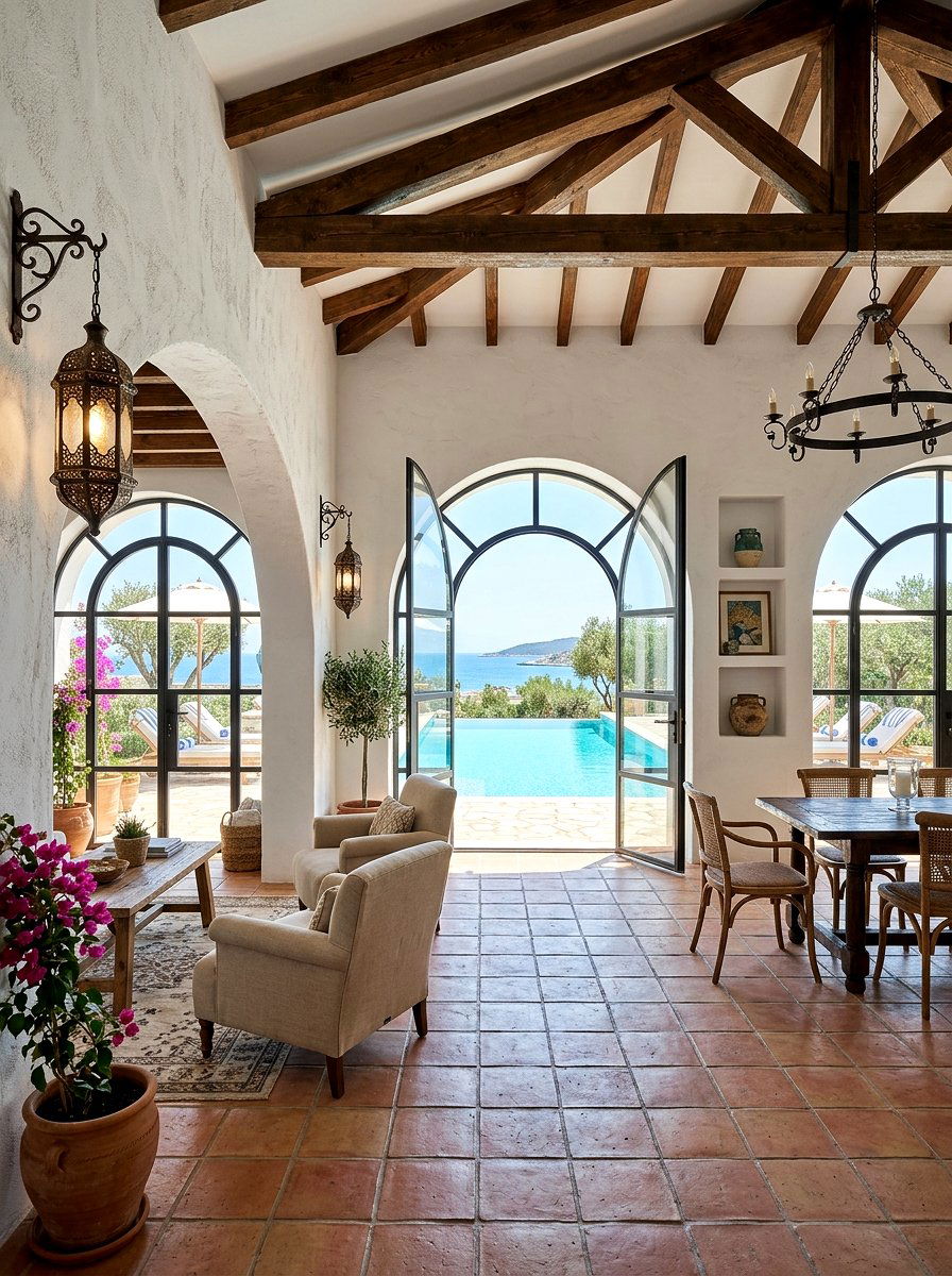 Mediterranean Style Pool House - 30 pool house decor ideas