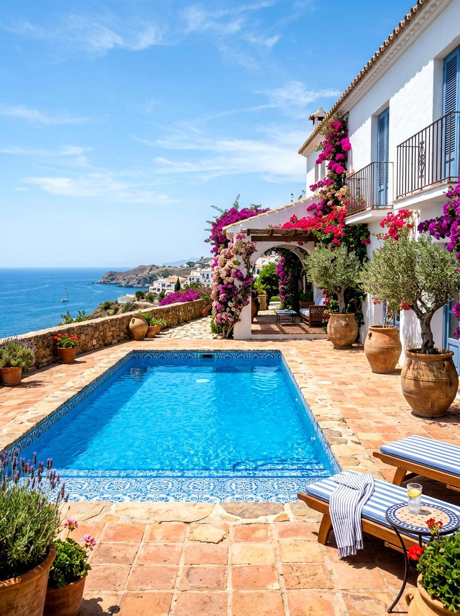 Mediterranean Style Pool Patio - 30 plunge pool patio ideas