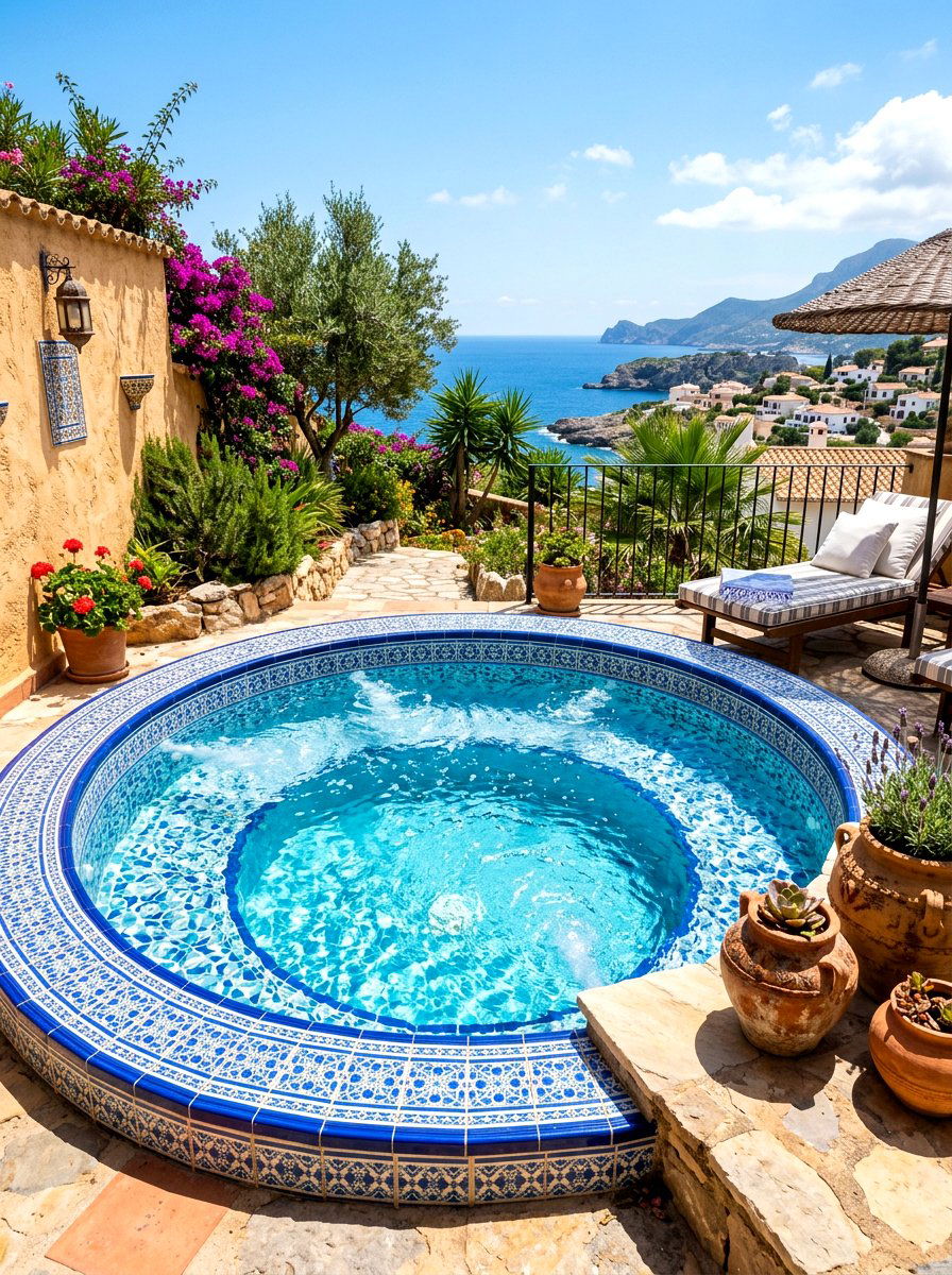 Mediterranean Style Spa Pool - 30 spa pool backyard ideas