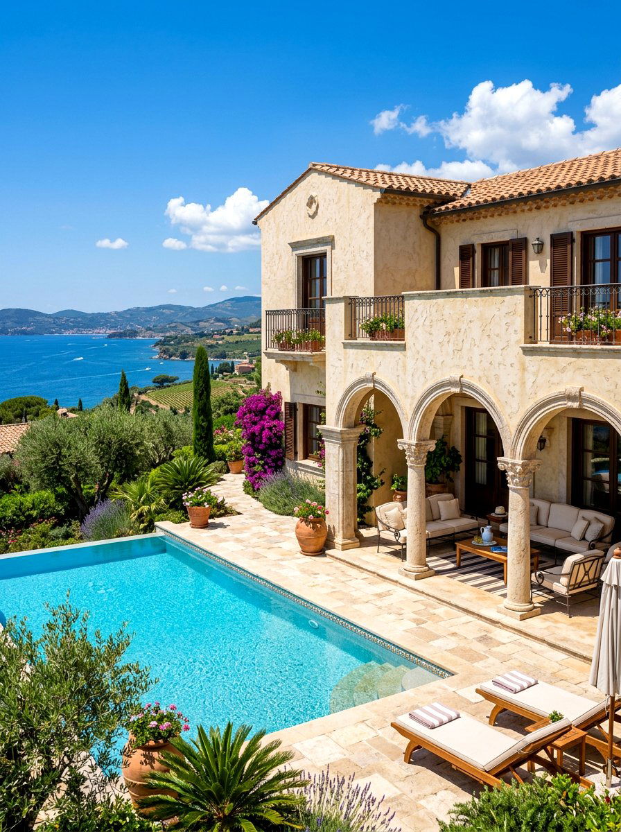 Mediterranean Style Stucco Villa - 30 stucco house exterior ideas