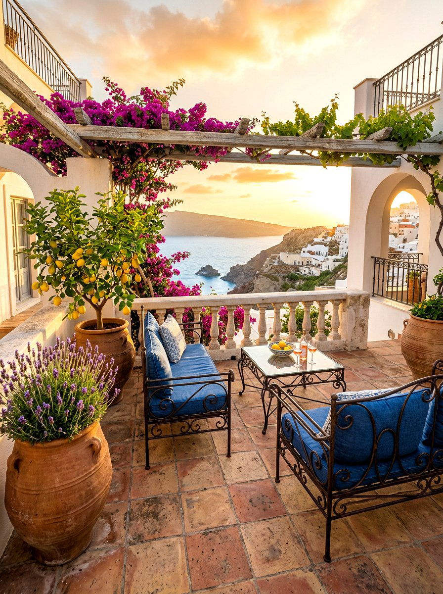 Mediterranean Style Terrace - 30 apartment patio ideas