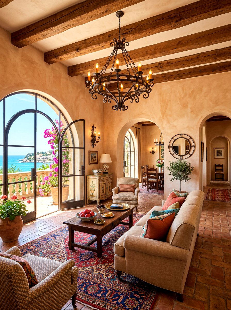 Mediterranean Style Terracotta Walls - 30 terracotta washed living room ideas