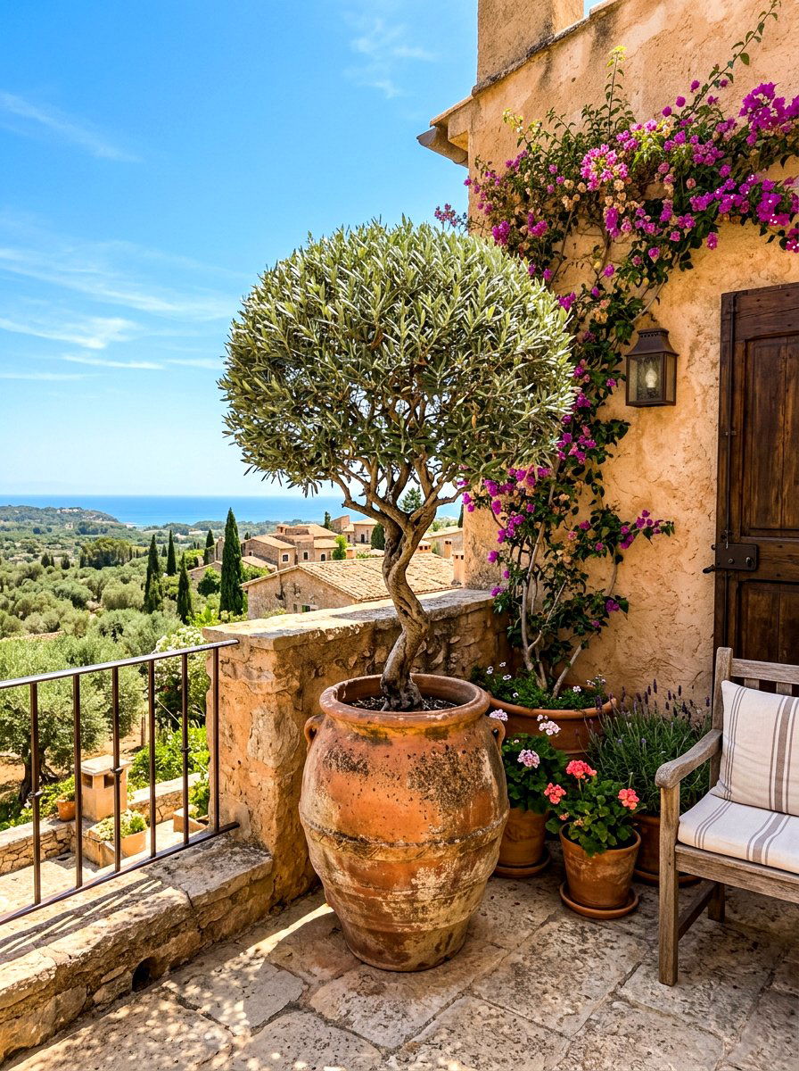 Mediterranean Style Topiary - 30 front porch topiary ideas