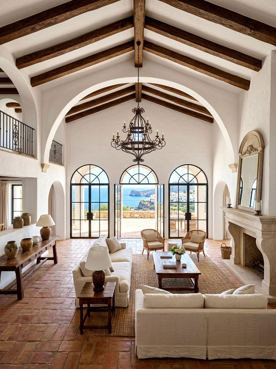 Mediterranean Style Vaulted Great Room - 30 vaulted great room ideas