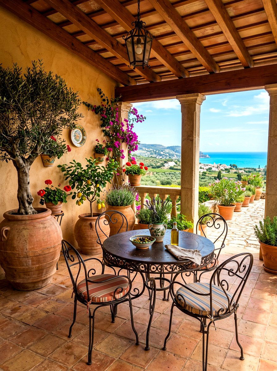 Mediterranean Style Veranda - 30 summer front porch ideas