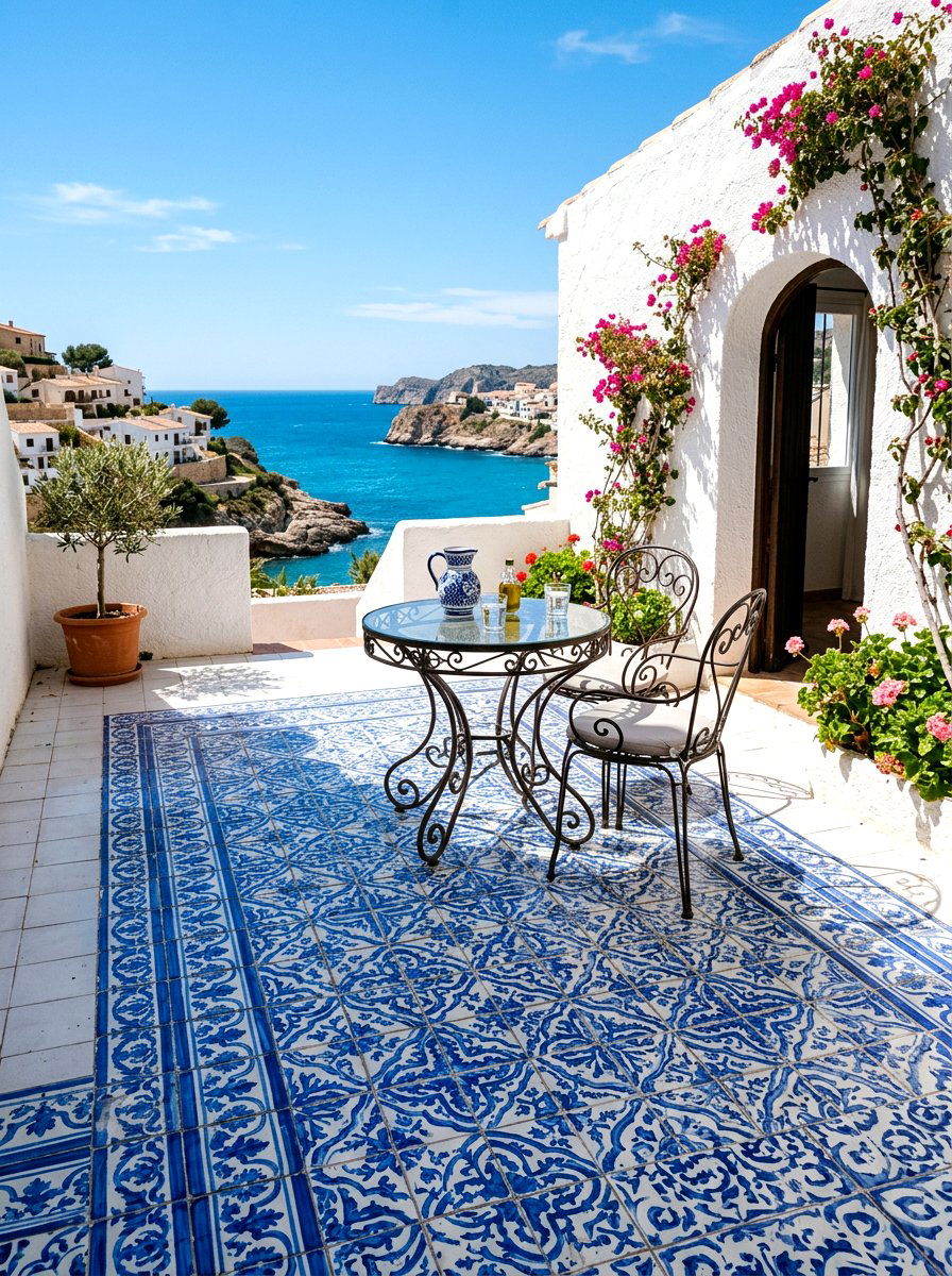 Mediterranean Tile Floor - 30 backyard patio ideas
