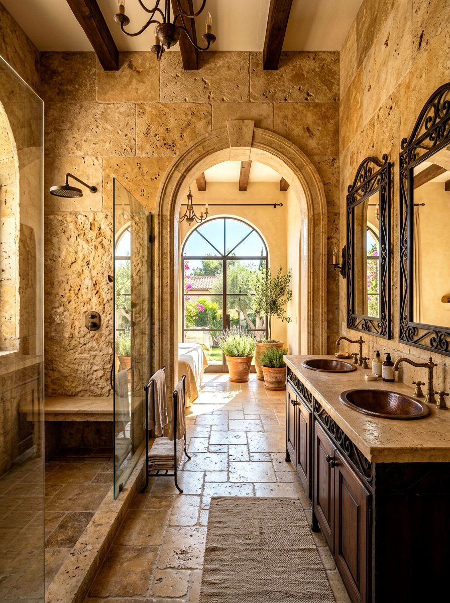 Mediterranean Travertine Bathroom - 30 travertine bathroom ideas