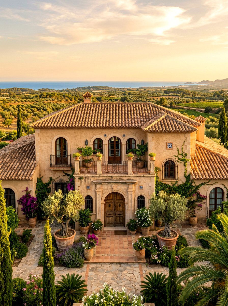 Mediterranean Villa Front - 30 front facade makeover ideas aesthetic