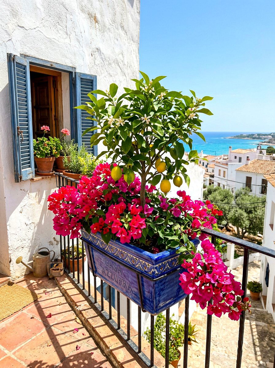 Mediterranean balcony box - 30 balcony flower box ideas