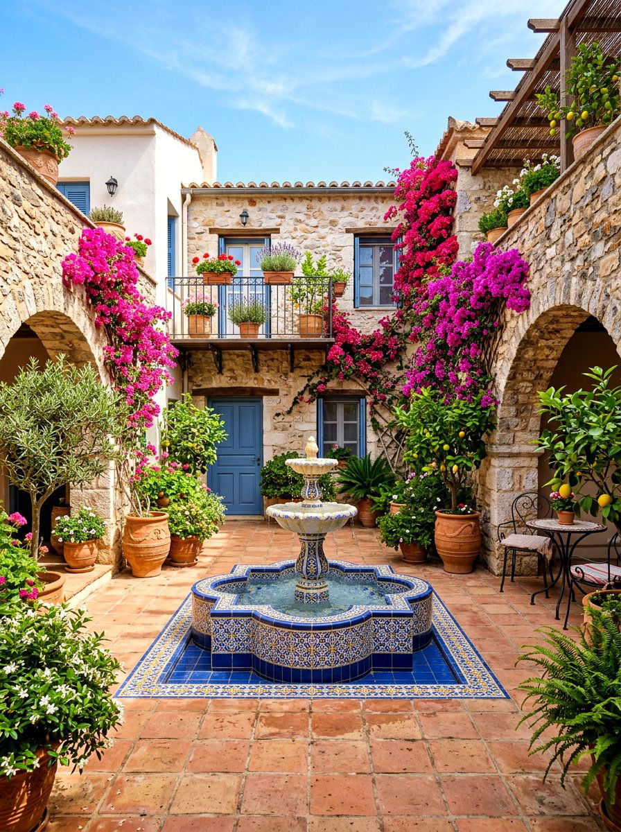 Mediterranean courtyard - 30 enclosed courtyard ideas