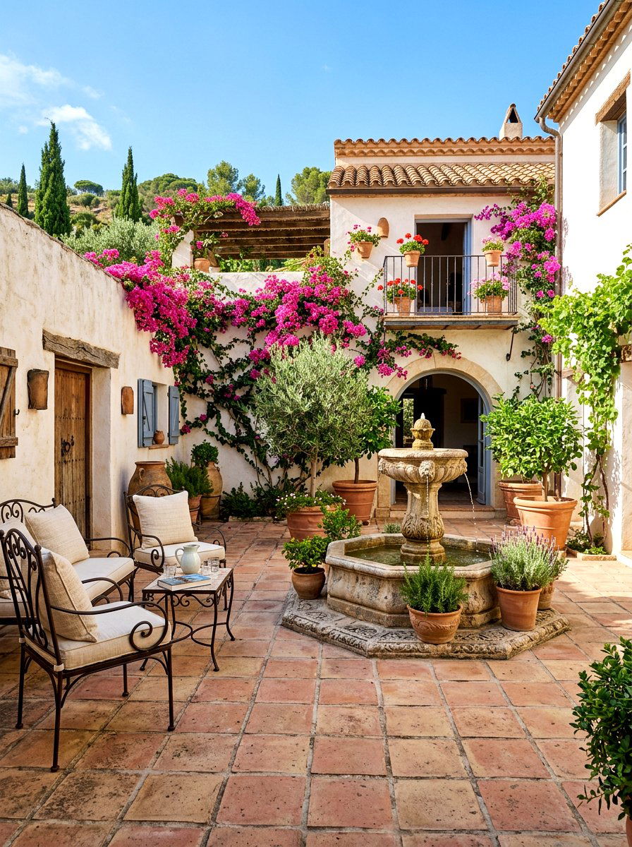 Mediterranean courtyard terracotta - 30 terracotta patio ideas