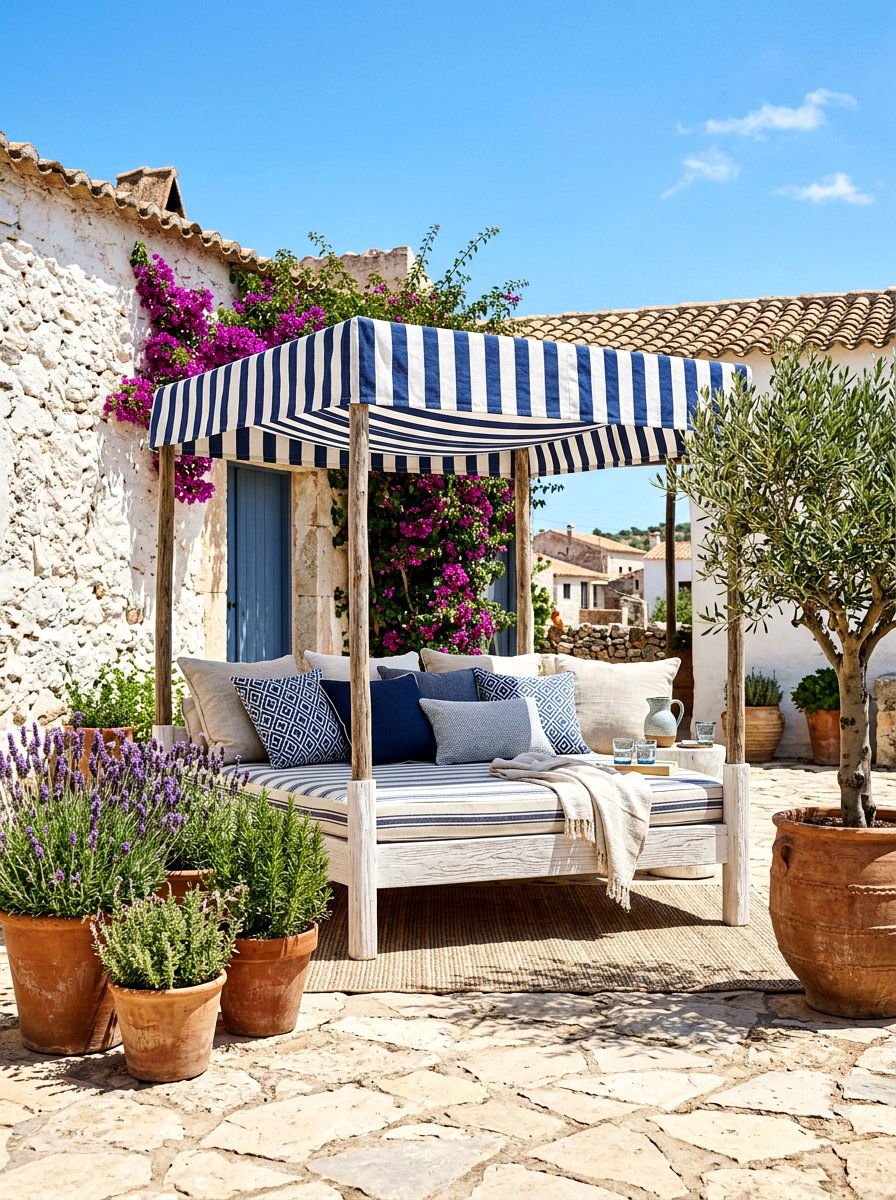Mediterranean daybed - 30 outdoor daybed canopy ideas