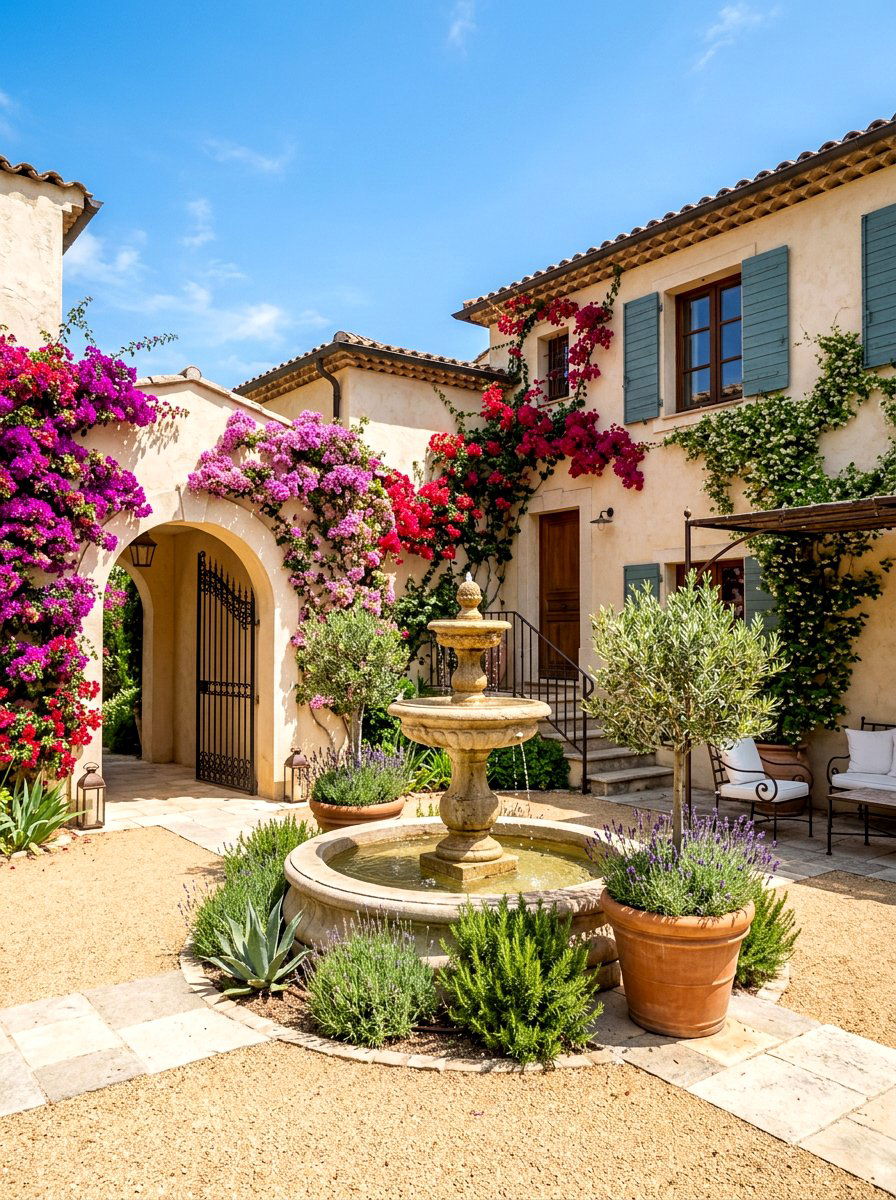 Mediterranean front courtyard - 30 decomposed granite front yard ideas