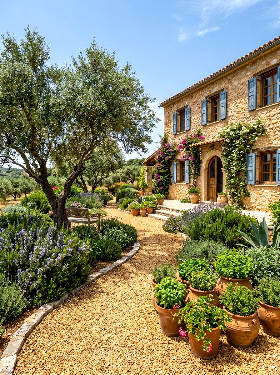 Mediterranean garden - 30 low maintenance front yard ideas