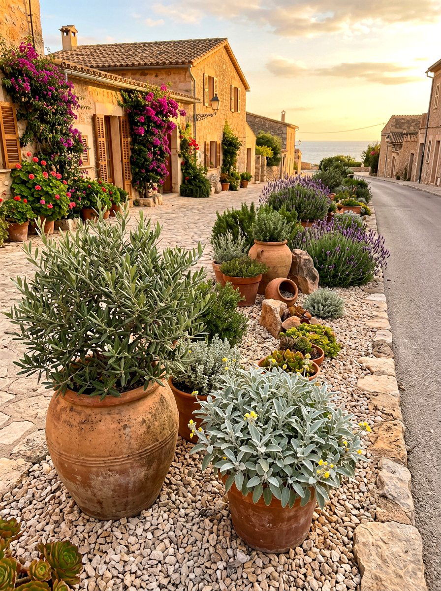 Mediterranean hellstrip design - 30 curb strip planting ideas