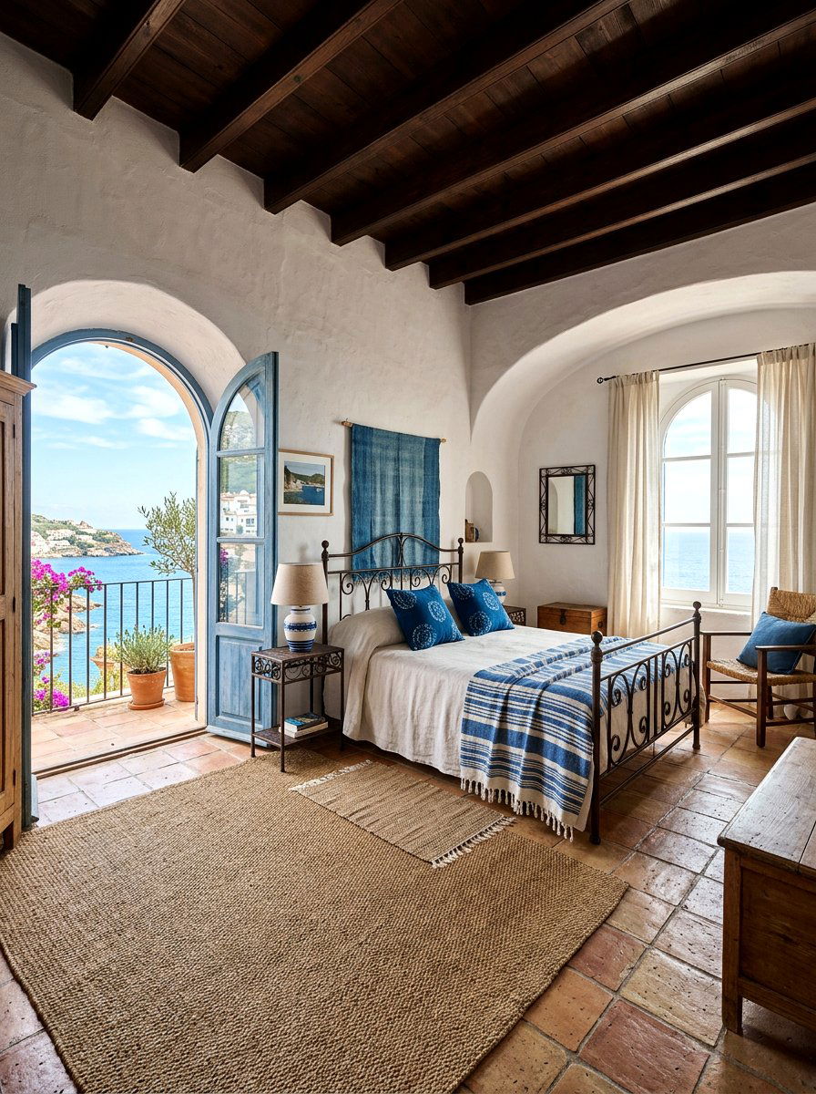 Mediterranean inspired coastal bedroom - 30 coastal bedroom ideas
