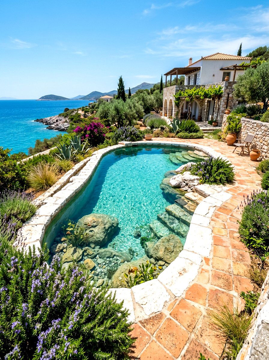 Mediterranean natural pool - 30 natural pool backyard ideas