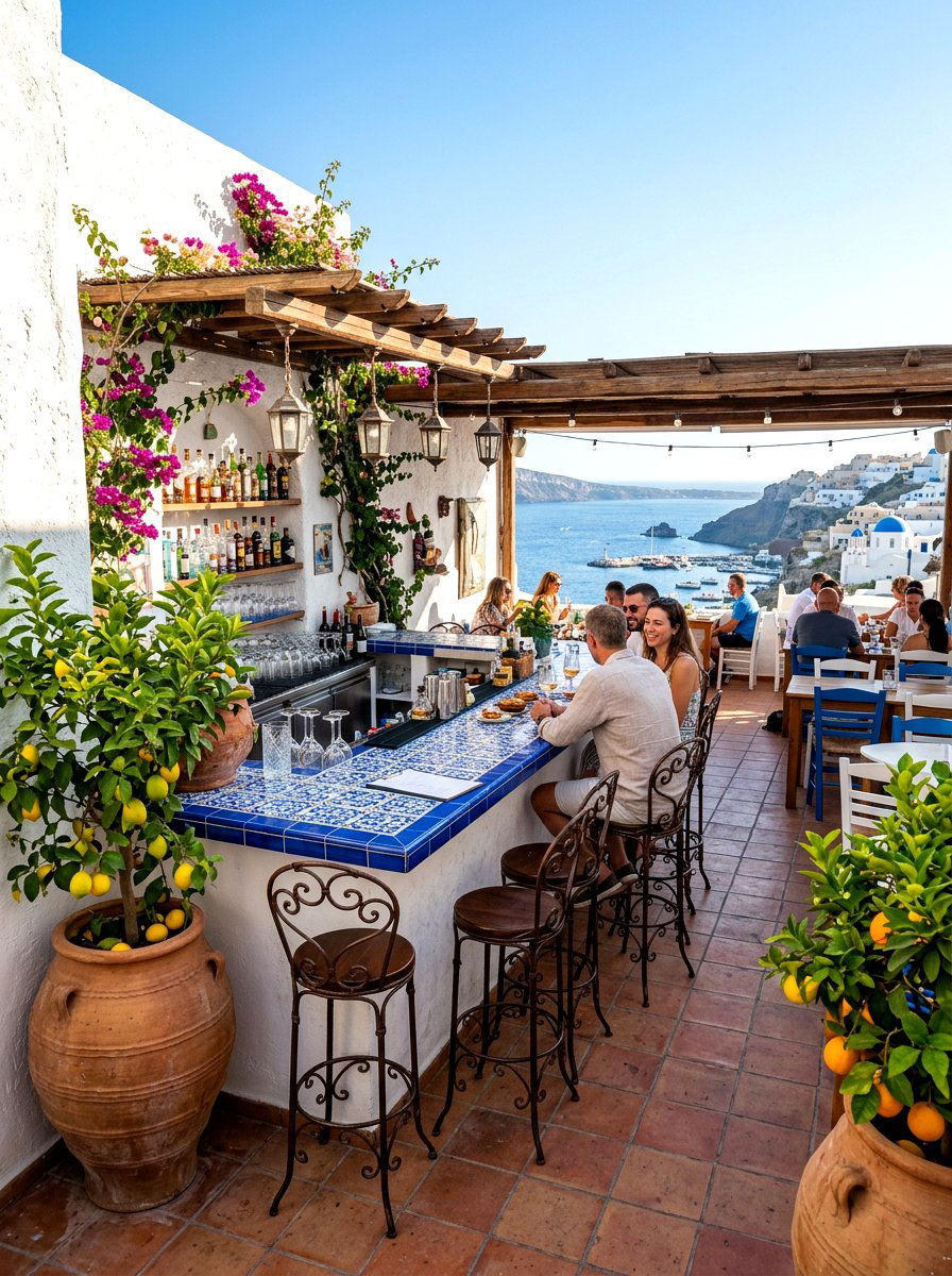 Mediterranean patio bar - 30 backyard bar ideas