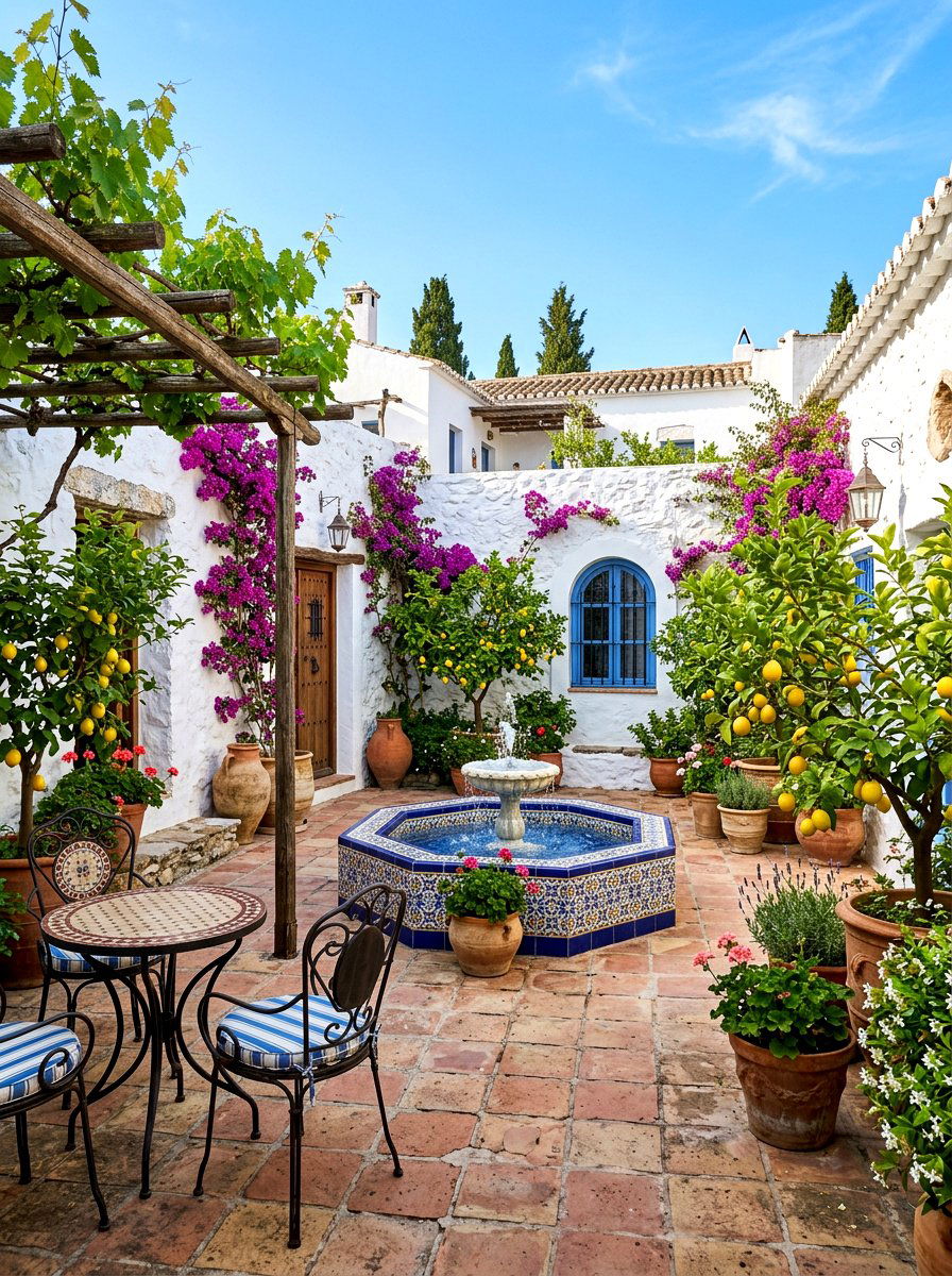 Mediterranean patio courtyard - 30 indoor courtyard home ideas