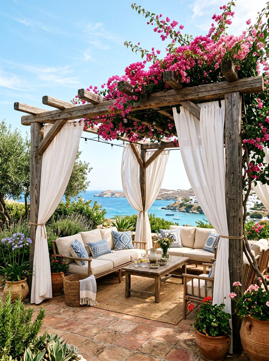 Mediterranean pergola lounge - 30 pergola lounge area ideas