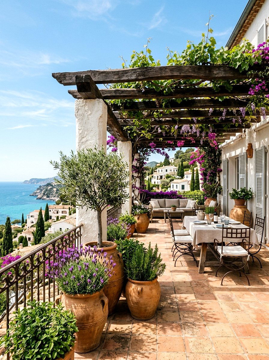 Mediterranean pergola terrace - 30 pergola ideas