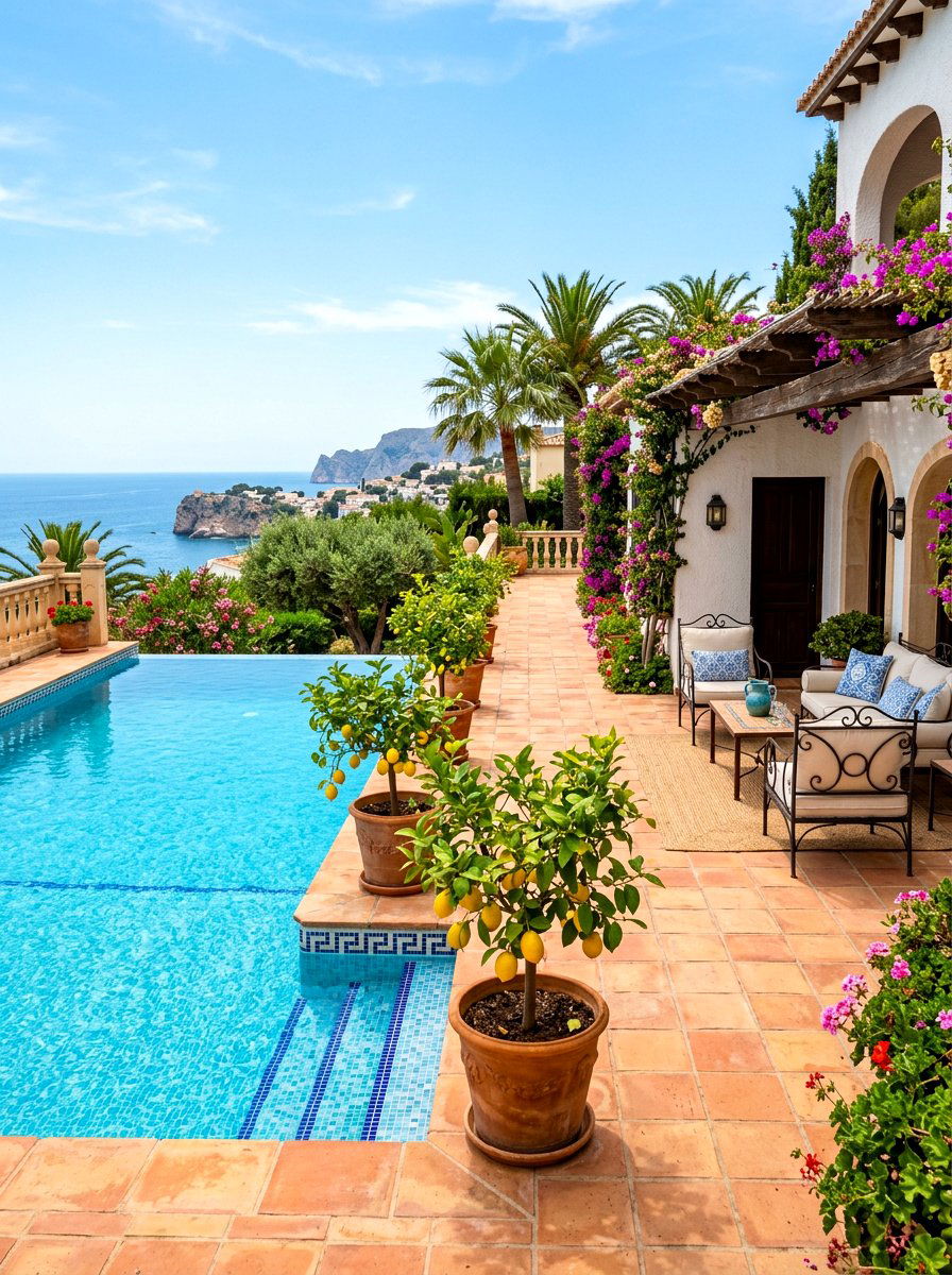 Mediterranean pool patio - 30 small poolside patio ideas