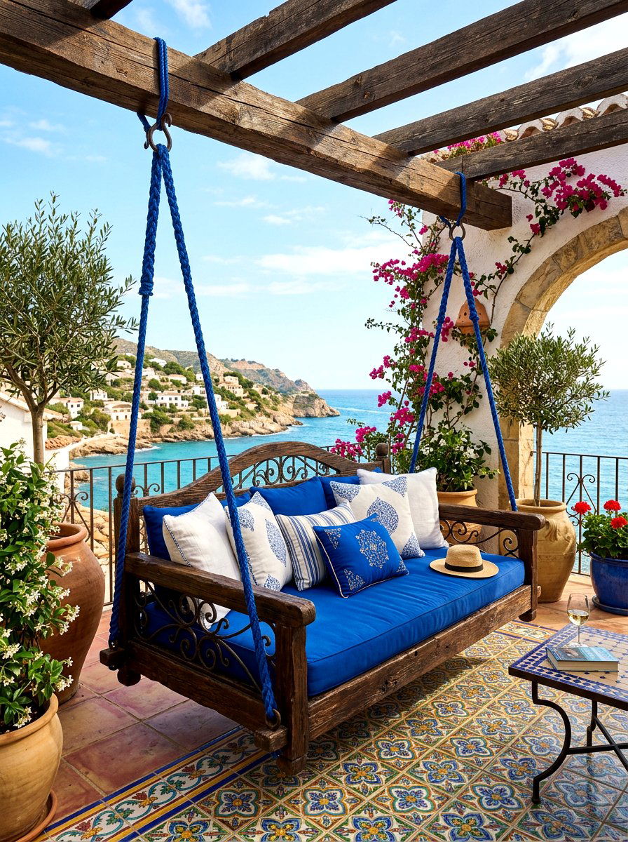 Mediterranean porch swing bed - 30 porch swing bed ideas