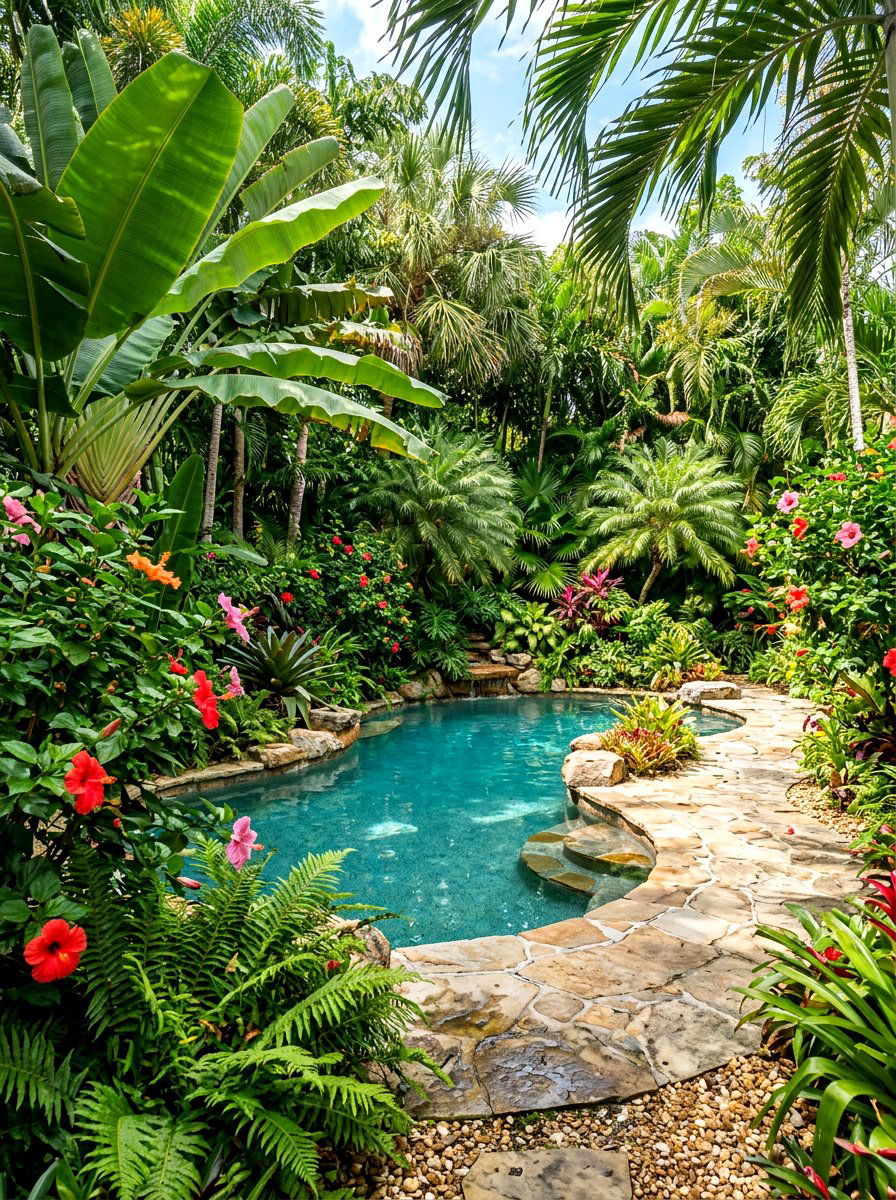 Mediterranean stone patio - 30 resort style backyard lounge ideas
