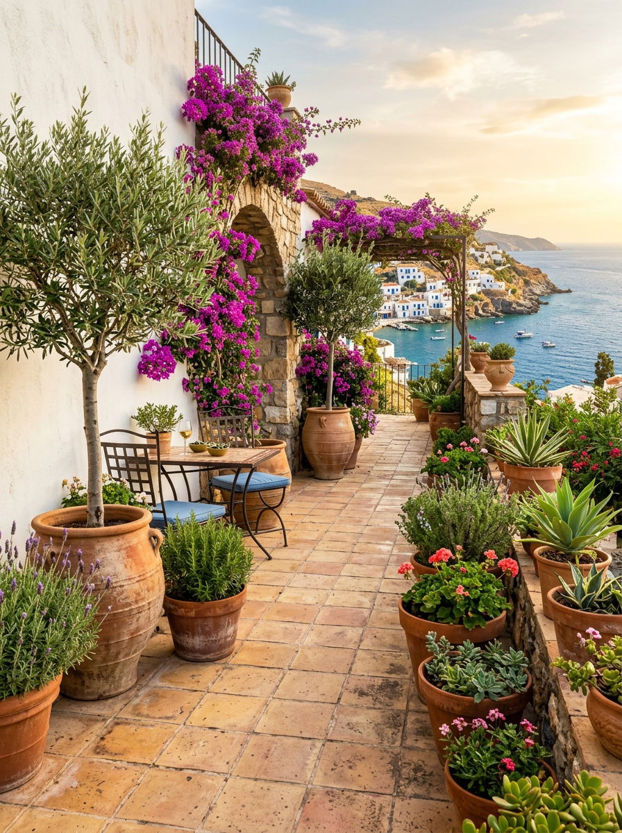 Mediterranean style container garden - 30 urban garden ideas