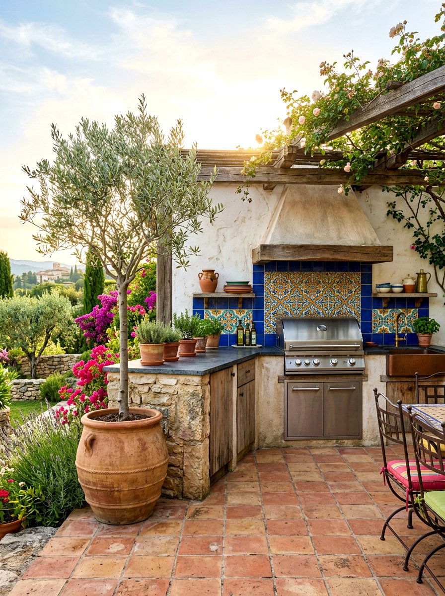 Mediterranean style outdoor kitchen - 30 alfresco kitchen ideas