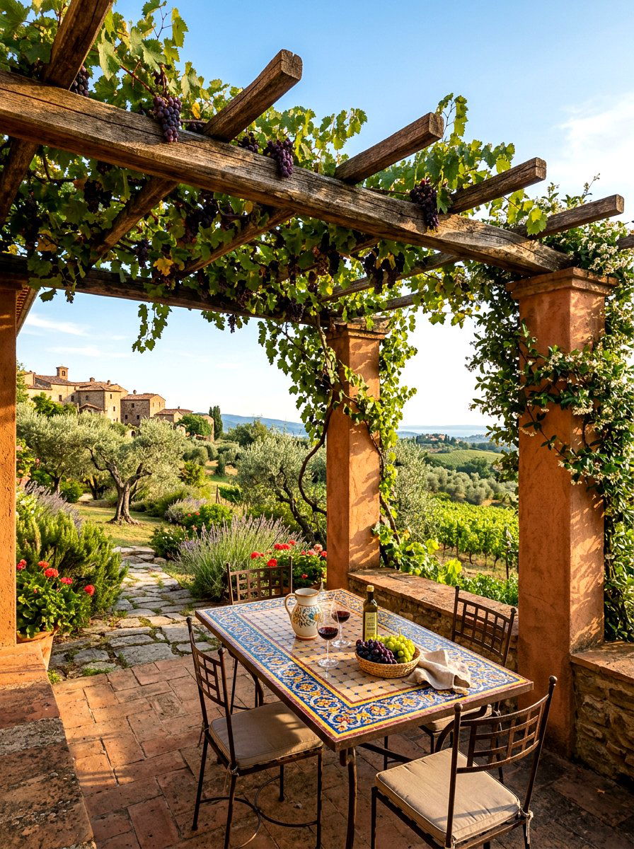Mediterranean style pergola - 30 patio pergola ideas