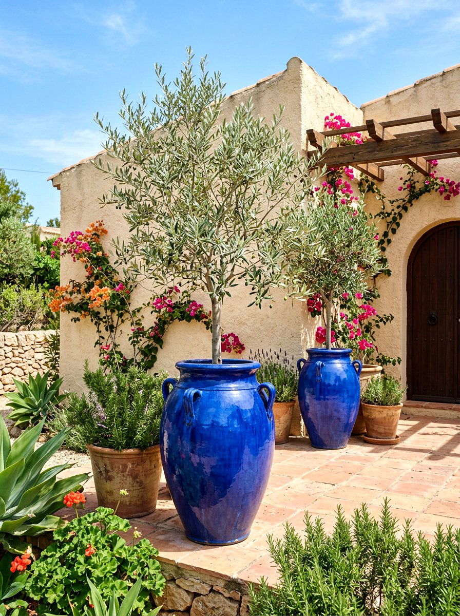 Mediterranean style planters - 30 front yard planter ideas