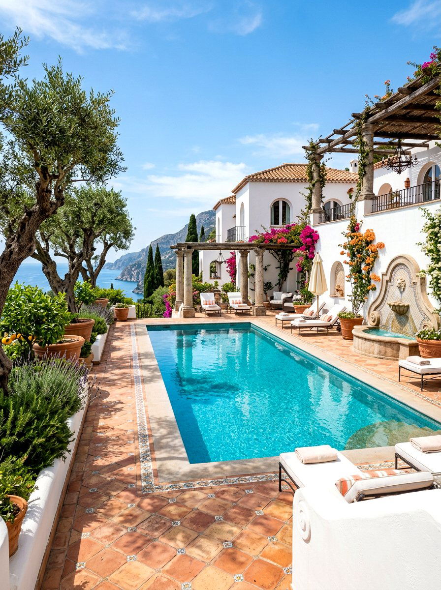 Mediterranean style pool - 30 backyard oasis pool ideas