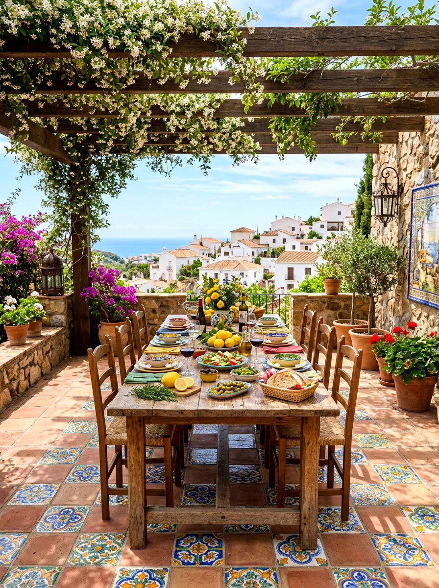 Mediterranean style tile patio - 30 checkerboard patio paver ideas