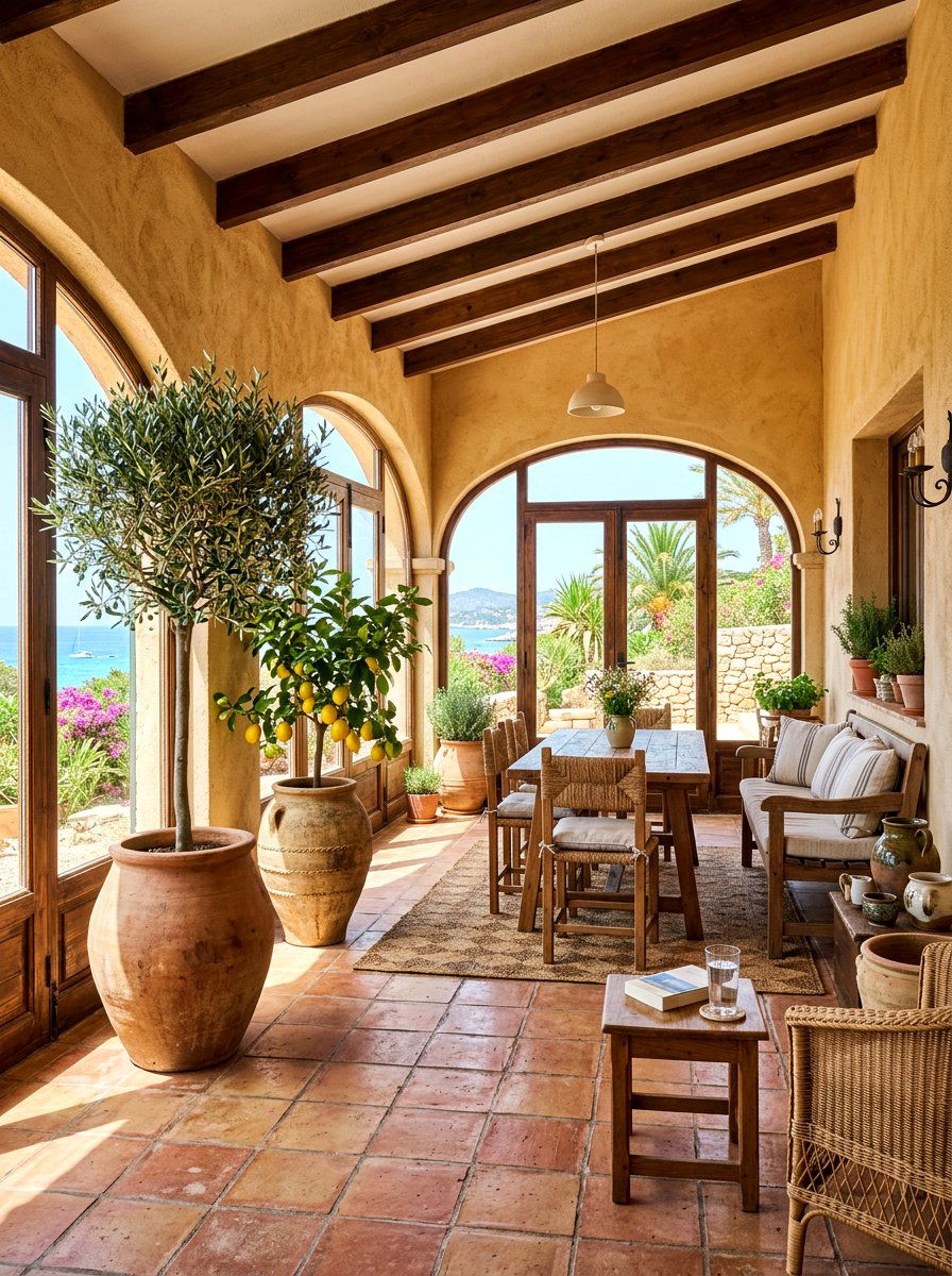 Mediterranean sunroom porch - 30 attached greenhouse porch ideas