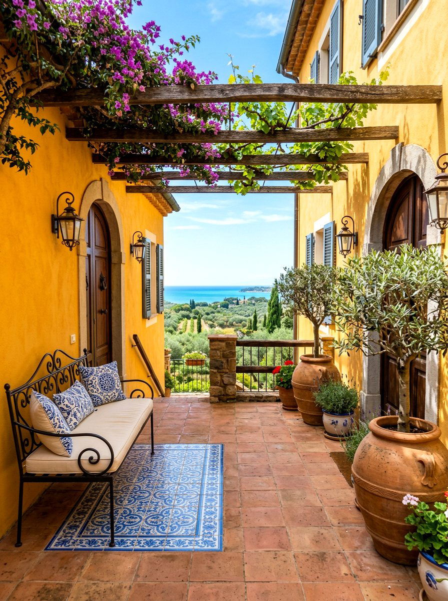 Mediterranean villa porch - 30 seasonal front porch ideas