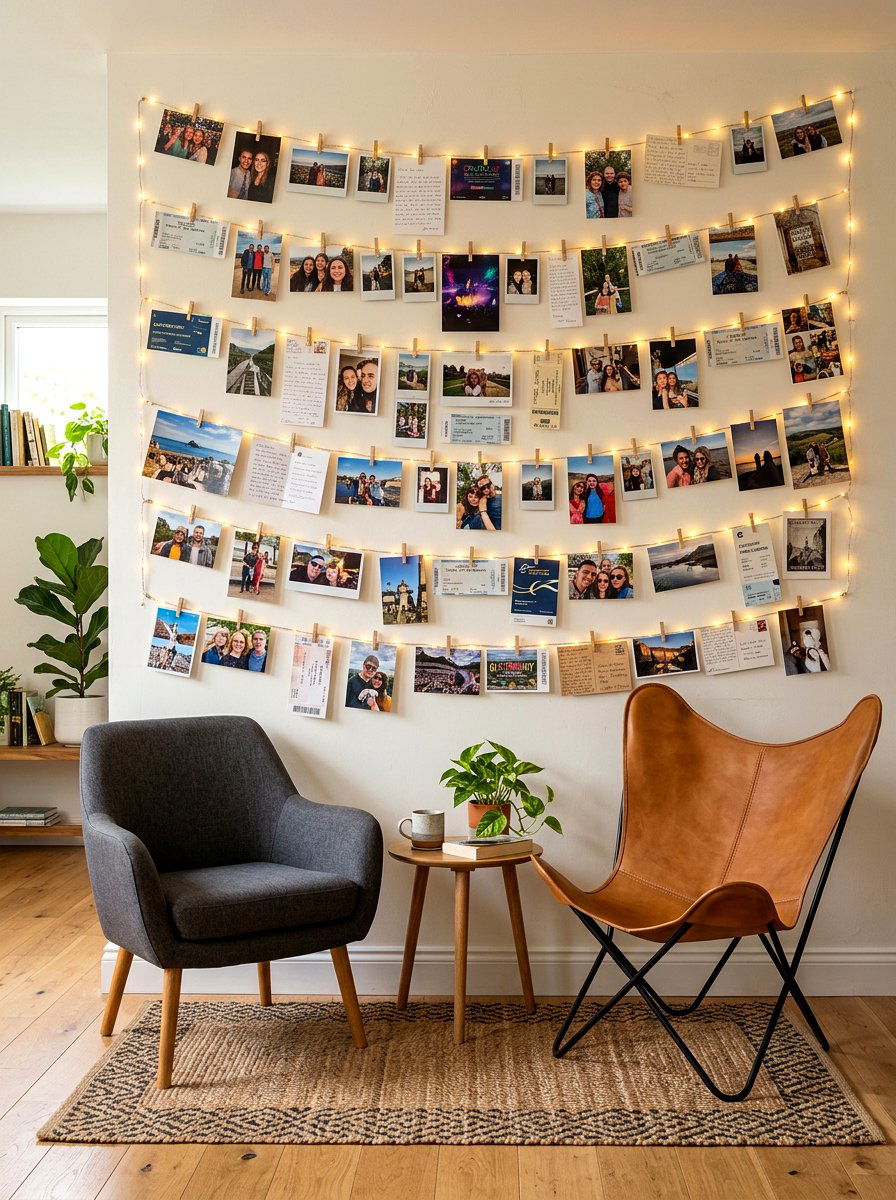 Memory Wall Gallery - 30 romantic hosting at home ideas