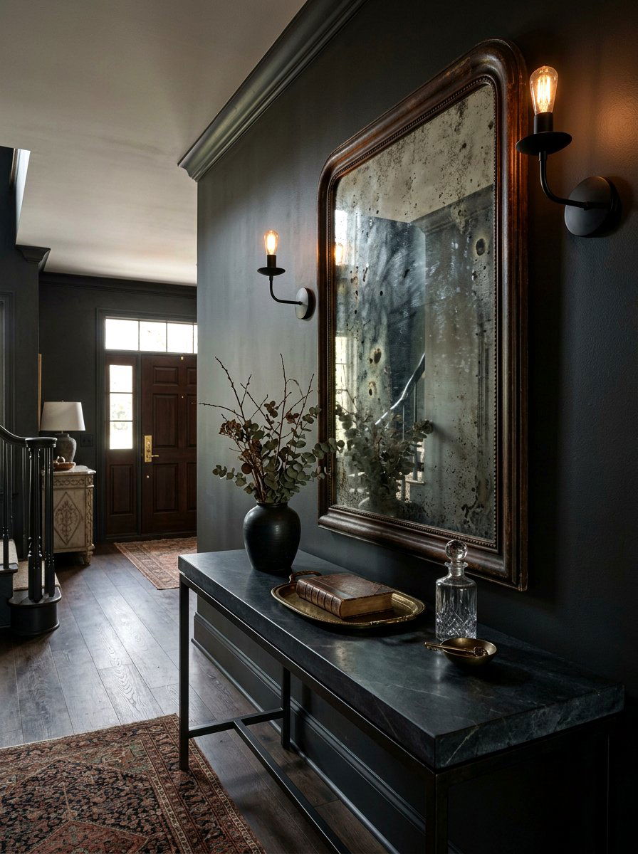 Mercury Glass Mirror Foyer - 30 antique mirror foyer ideas