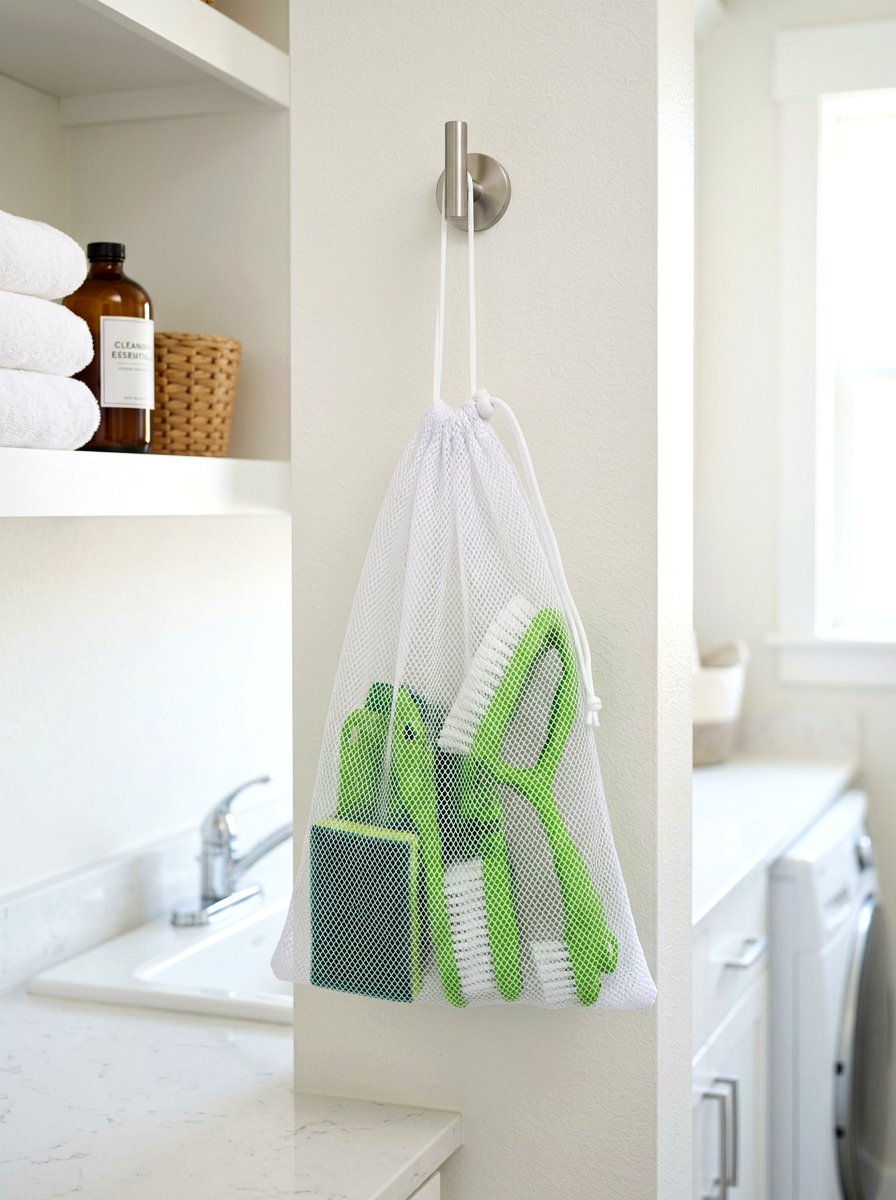 Mesh Cleaning Bag - 30 organizing cleaning supplies ideas