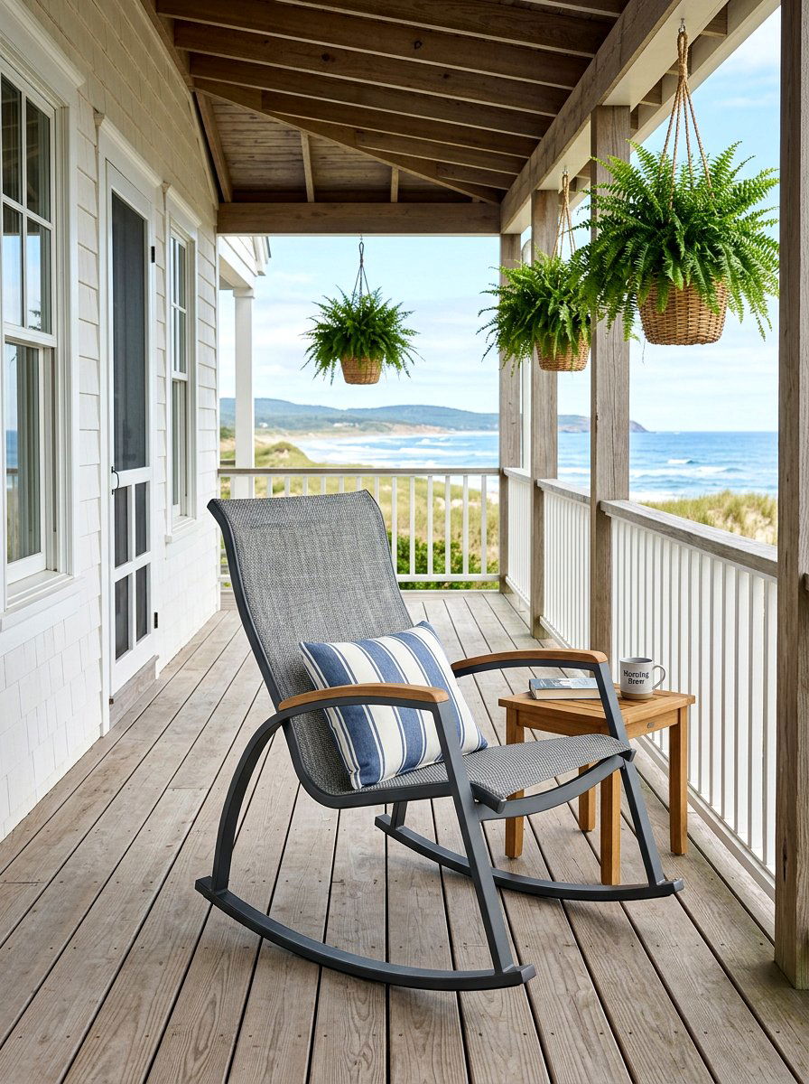 Mesh Patio Rocker - 30 metal patio furniture ideas