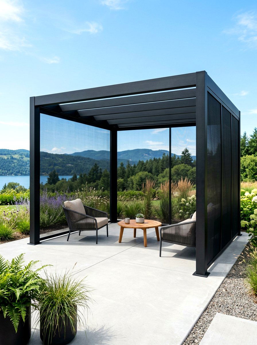 Mesh Screen Panel - 30 gazebo curtain ideas