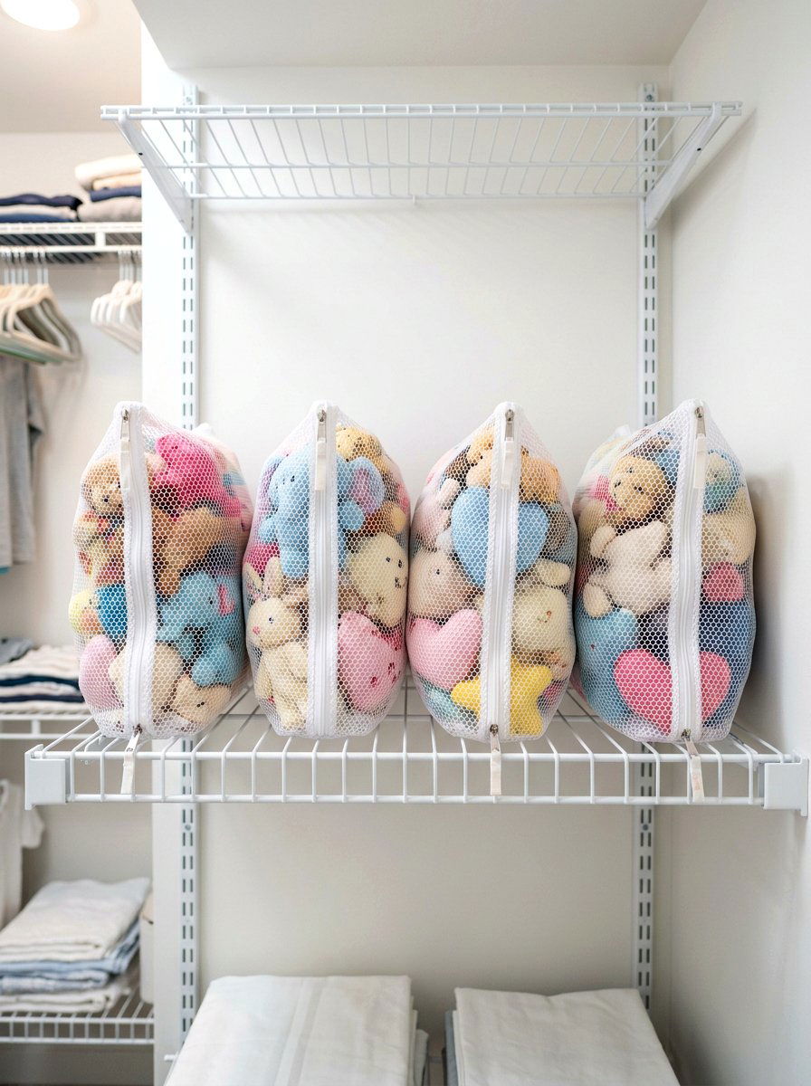 Mesh laundry bags - 30 holiday storage ideas