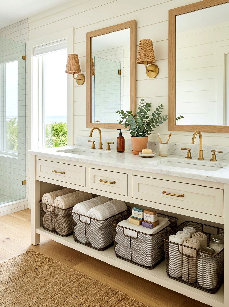 Mesh wire baskets for ventilation - 30 organizing under sink storage ideas