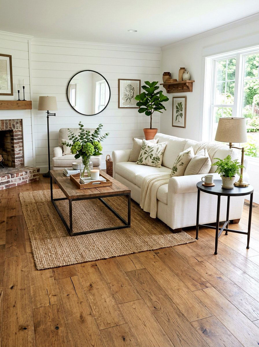 Metal Accent Furniture - 30 rustic farmhouse living room ideas