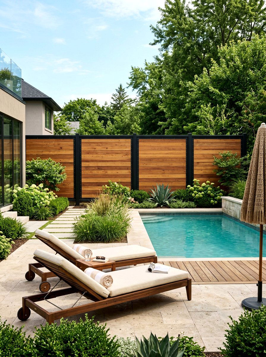 Metal And Wood Privacy Fence - 30 metal fence ideas