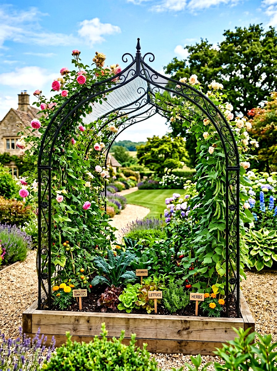 Metal Arch Garden Bed Cover - 30 raised bed cover ideas