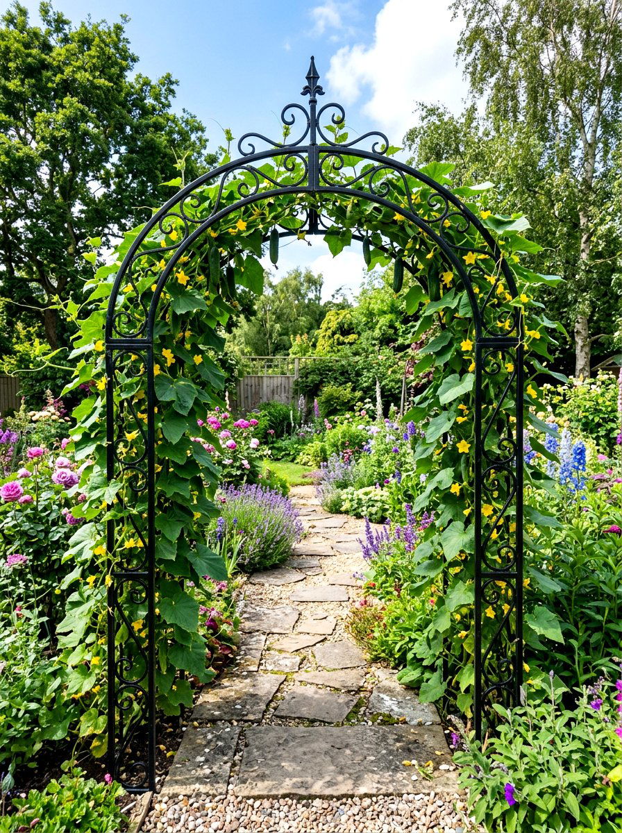 Metal Arch Trellis - 30 potager garden ideas