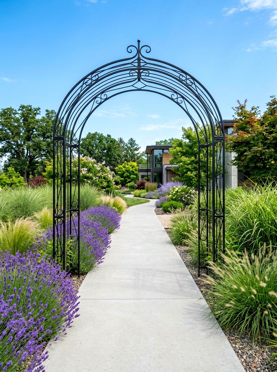 Metal Archway For Garden Path - 30 arbor garden entrance ideas