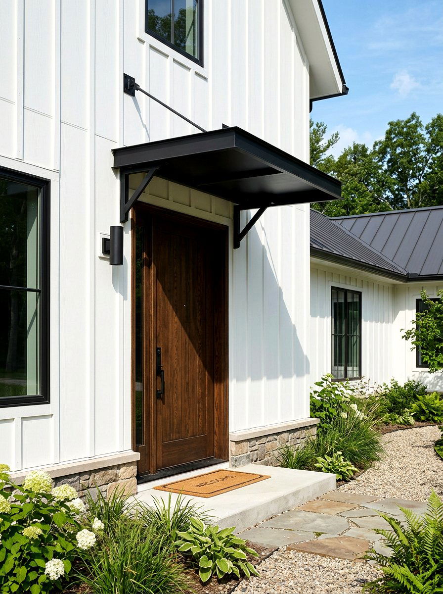 Metal Awning Over Side Door - 30 side entry curb appeal ideas